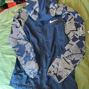 Nike dry fit glow in the dark navy blue rain jacket